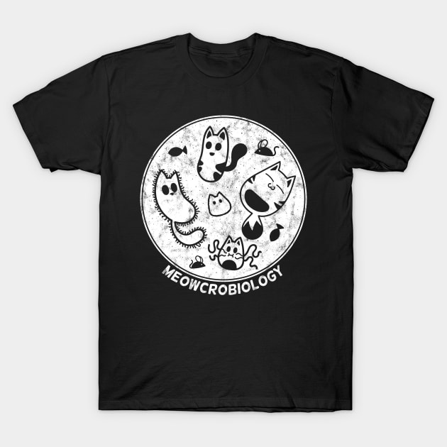 Distressed Cats love Microbiology T-Shirt by gymdrunk